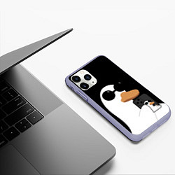 Чехол iPhone 11 Pro матовый Гусь и селфи, цвет: 3D-светло-сиреневый — фото 2