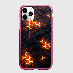 Чехол iPhone 11 Pro матовый Неоновый желтый, цвет: 3D-малиновый