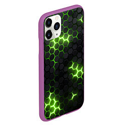 Чехол iPhone 11 Pro матовый Неоновый зеленый, цвет: 3D-фиолетовый — фото 2