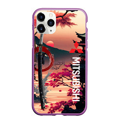 Чехол iPhone 11 Pro матовый Катана Mitsubishi, цвет: 3D-фиолетовый