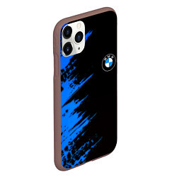 Чехол iPhone 11 Pro матовый BMW краски синие, цвет: 3D-коричневый — фото 2