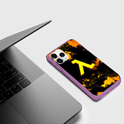 Чехол iPhone 11 Pro матовый Half life текстура блэк меса, цвет: 3D-фиолетовый — фото 2