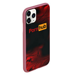 Чехол iPhone 11 Pro матовый Porn hub fire, цвет: 3D-малиновый — фото 2