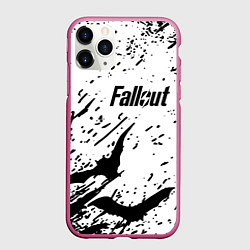 Чехол iPhone 11 Pro матовый Fallout краски летучие мыши, цвет: 3D-малиновый