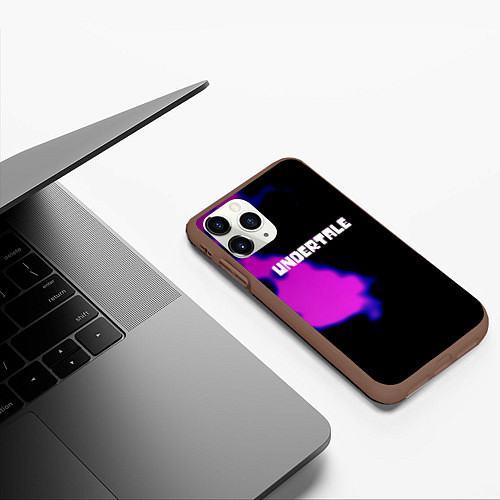 Чехол iPhone 11 Pro матовый Undertale neon splash / 3D-Коричневый – фото 3