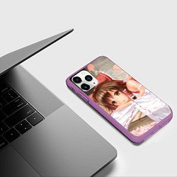 Чехол iPhone 11 Pro матовый Touhou Project Рейму милая, цвет: 3D-фиолетовый — фото 2