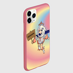 Чехол iPhone 11 Pro матовый Genshin персонаж игры Барбара, цвет: 3D-малиновый — фото 2