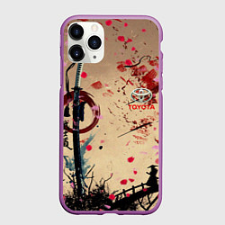 Чехол iPhone 11 Pro матовый Лепестки скауры Toyota, цвет: 3D-фиолетовый
