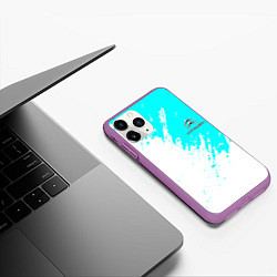 Чехол iPhone 11 Pro матовый Citroen краски голубой, цвет: 3D-фиолетовый — фото 2