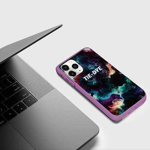 Чехол iPhone 11 Pro матовый Tie - dye / 3D-Фиолетовый – фото 3