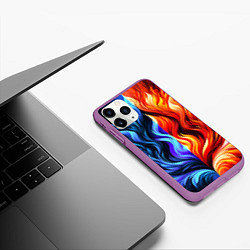 Чехол iPhone 11 Pro матовый Два огня, цвет: 3D-фиолетовый — фото 2