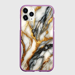 Чехол iPhone 11 Pro матовый Мрамор - текстура, цвет: 3D-фиолетовый