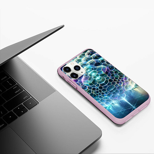 Чехол iPhone 11 Pro матовый Пузыри / 3D-Розовый – фото 3