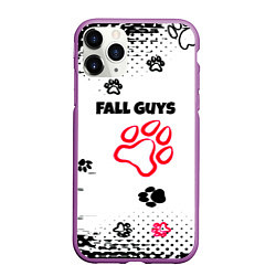 Чехол iPhone 11 Pro матовый Fall Guys kids game pattern, цвет: 3D-фиолетовый
