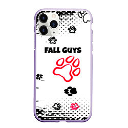 Чехол iPhone 11 Pro матовый Fall Guys kids game pattern, цвет: 3D-светло-сиреневый