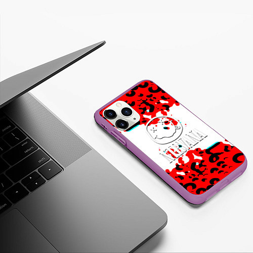 Чехол iPhone 11 Pro матовый Nirvana краски текстура / 3D-Фиолетовый – фото 3