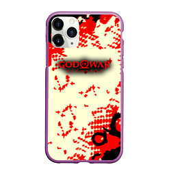 Чехол iPhone 11 Pro матовый God of war паттерн гейм, цвет: 3D-фиолетовый