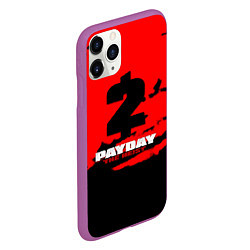 Чехол iPhone 11 Pro матовый Payday 2 краски, цвет: 3D-фиолетовый — фото 2