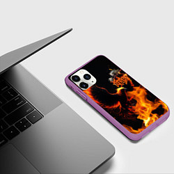 Чехол iPhone 11 Pro матовый Феникс ария, цвет: 3D-фиолетовый — фото 2