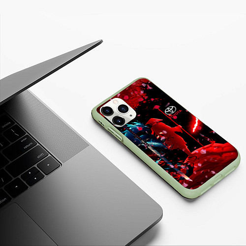 Чехол iPhone 11 Pro матовый Toyota затмение / 3D-Салатовый – фото 3