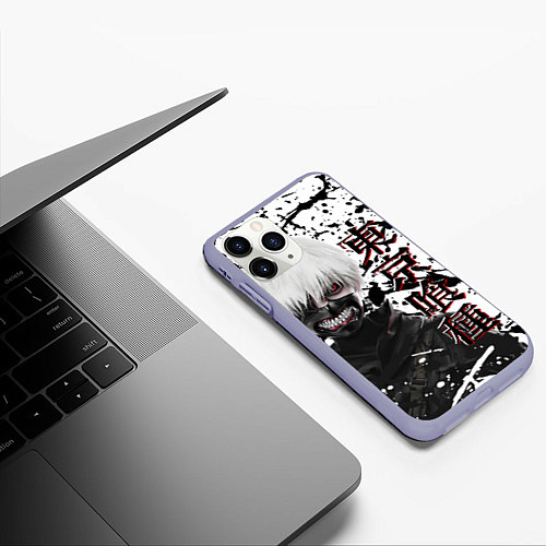 Чехол iPhone 11 Pro матовый Kaneki Ken - Токийский Гуль / 3D-Светло-сиреневый – фото 3