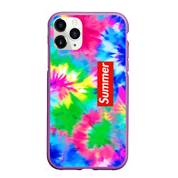 Чехол iPhone 11 Pro матовый Color abstraction - summer, цвет: 3D-фиолетовый