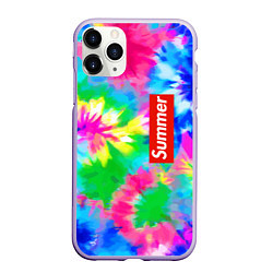 Чехол iPhone 11 Pro матовый Color abstraction - summer, цвет: 3D-светло-сиреневый