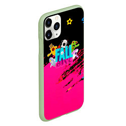 Чехол iPhone 11 Pro матовый Fall Guys kids color, цвет: 3D-салатовый — фото 2