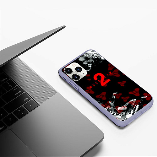 Чехол iPhone 11 Pro матовый Destiny pattern game / 3D-Светло-сиреневый – фото 3