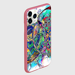 Чехол iPhone 11 Pro матовый Сплетенные круги Инь Ян, цвет: 3D-малиновый — фото 2
