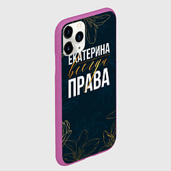 Чехол iPhone 11 Pro матовый Цветы Екатерина всегда права, цвет: 3D-фиолетовый — фото 2
