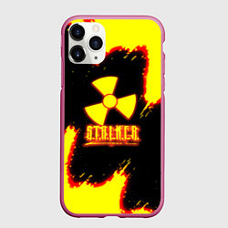 Чехол iPhone 11 Pro матовый Stalker огненные краски, цвет: 3D-малиновый