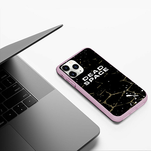 Чехол iPhone 11 Pro матовый Dead space текстура / 3D-Розовый – фото 3