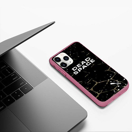 Чехол iPhone 11 Pro матовый Dead space текстура / 3D-Малиновый – фото 3