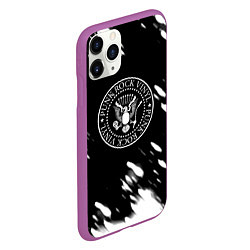 Чехол iPhone 11 Pro матовый Ramones краски, цвет: 3D-фиолетовый — фото 2