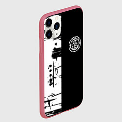 Чехол iPhone 11 Pro матовый Silent hill краски текстура гейм, цвет: 3D-малиновый — фото 2