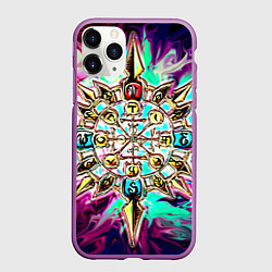 Чехол iPhone 11 Pro матовый Колесо фортуны, цвет: 3D-фиолетовый
