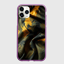 Чехол iPhone 11 Pro матовый Релистичный камуфляж, цвет: 3D-фиолетовый