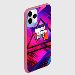 Чехол iPhone 11 Pro матовый GTA 6 logo абстракция, цвет: 3D-малиновый — фото 2