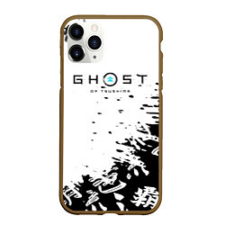 Чехол iPhone 11 Pro матовый Ghost of Tsushima текстура samurai, цвет: 3D-коричневый