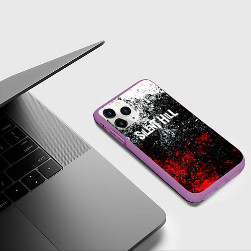 Чехол iPhone 11 Pro матовый Silenthill брызги красок / 3D-Фиолетовый – фото 3