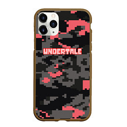 Чехол iPhone 11 Pro матовый Undertale текстура гейм, цвет: 3D-коричневый