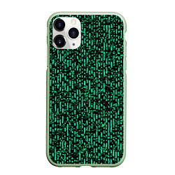 Чехол iPhone 11 Pro матовый Абстрактный полосатый зелёный, цвет: 3D-салатовый