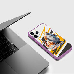 Чехол iPhone 11 Pro матовый Рыжий большой котзилла-годзилла, цвет: 3D-фиолетовый — фото 2