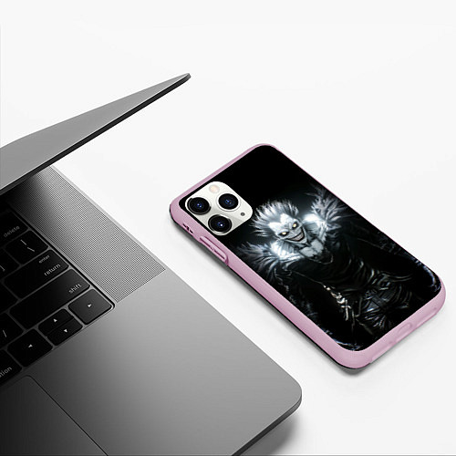 Чехол iPhone 11 Pro матовый Ryuk - Тетрадь смерти / 3D-Розовый – фото 3