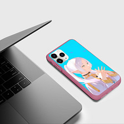 Чехол iPhone 11 Pro матовый Frieren blue, цвет: 3D-малиновый — фото 2