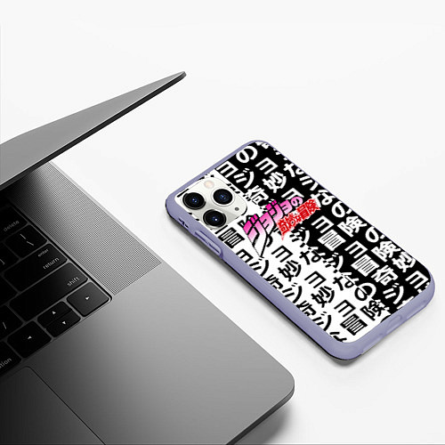 Чехол iPhone 11 Pro матовый Jojo anime pattern / 3D-Светло-сиреневый – фото 3