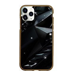 Чехол iPhone 11 Pro матовый Black luxury abstract