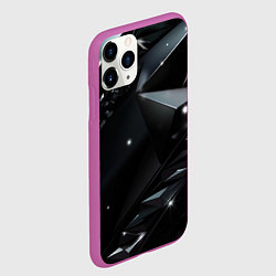 Чехол iPhone 11 Pro матовый Black luxury abstract, цвет: 3D-фиолетовый — фото 2