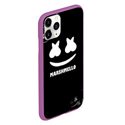 Чехол iPhone 11 Pro матовый Marshmello белое лого, цвет: 3D-фиолетовый — фото 2